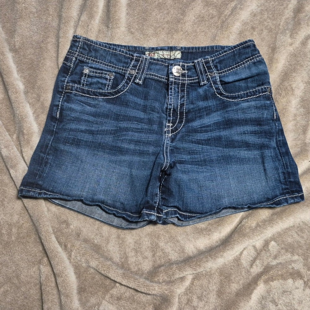 BKE Denim Wendi Dark Wash Stretch Jean Shorts Size 29 BKL1530